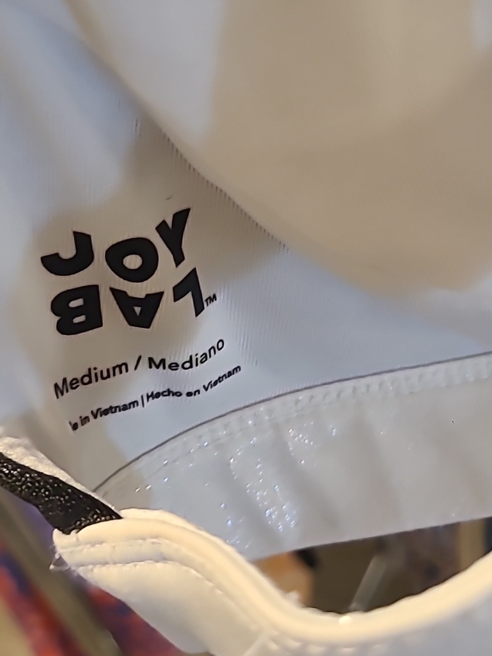 #44 - Joy Lab Sports Bra Crop Top White Silver Black Sparkly, Medium - Picture 4 of 4